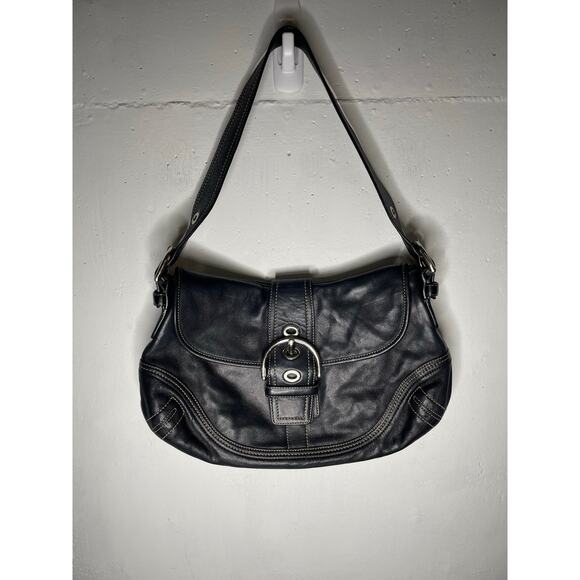 Coach Soho Purse Black Leather Shoulder Bag - Picture 1 of 11